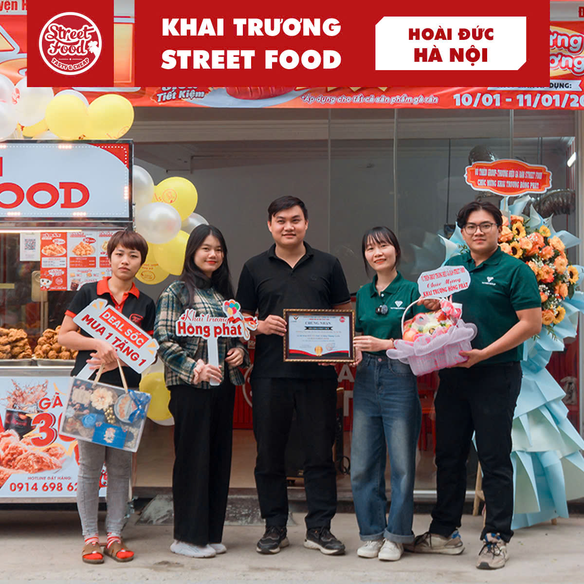 khai trương gà rán Street Food Hoài Đức - Hà Nội